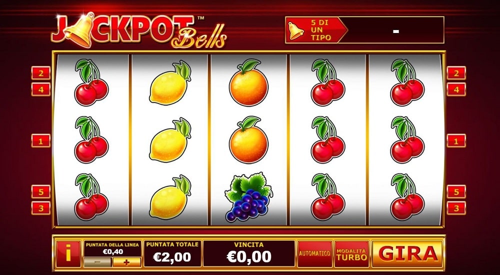 Arena Casino Jackpot Bells Panoramica della slot machine