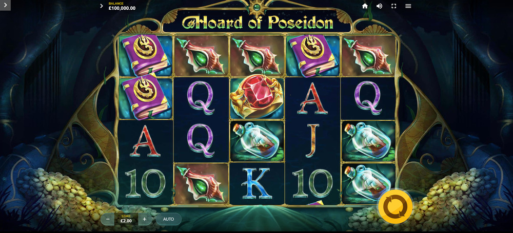 Game reel of Hoard Of Poseidon slot