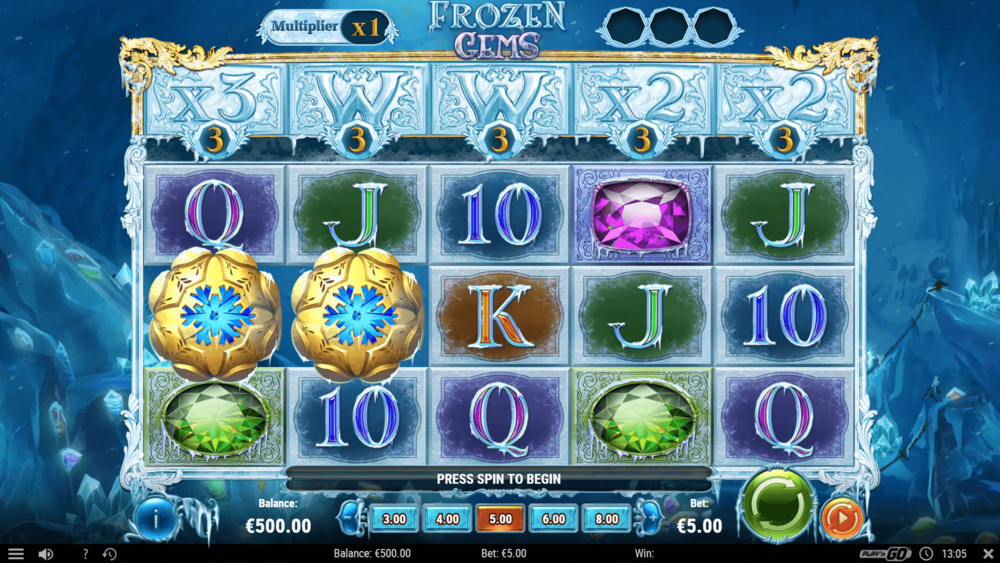 Sučelje i kontrola Frozen Gems